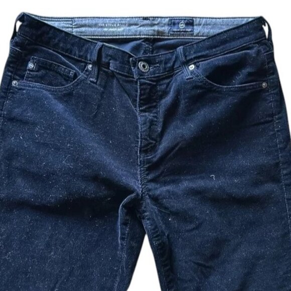 AG Adriano Goldschmied navy corduroy stevie ankle pants size 27R - Picture 2 of 5
